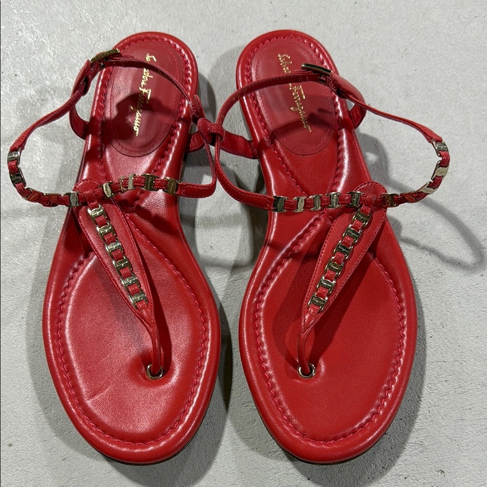 Salvatore Ferragamo Red Sandals